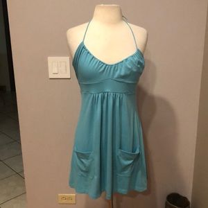EUC SUSAN MONACO TURQUOISE HALTER TUNIC